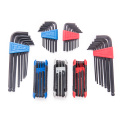 55pcs multi bike repair tool metric SAE inch size black finish folding ball point head allen star torx hexagon hex key set